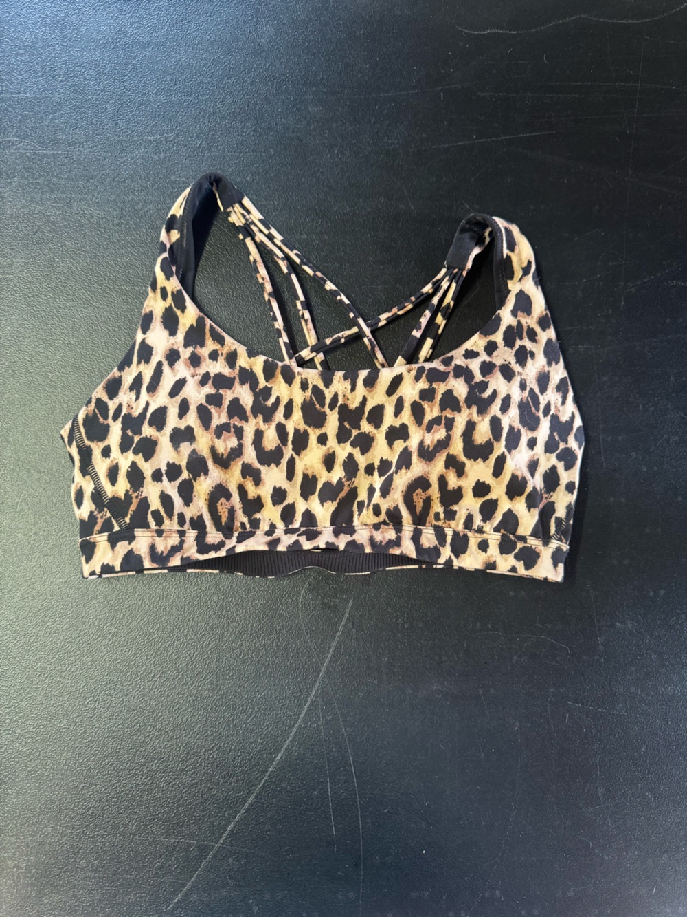 Victoria's Secret Leopard Print Strappy Sports Bra - Brown/Black